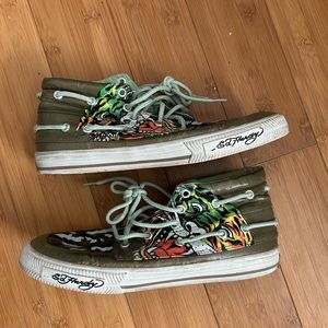 Ed Hardy Tiger Camo High Top Sneakers Size 9